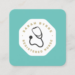 Affärskortet doktor eller Nurse Stethoscope Fyrkantigt Visitkort