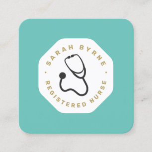 Affärskortet doktor eller Nurse Stethoscope Fyrkantigt Visitkort