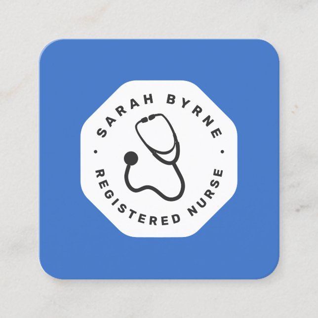 Affärskortet doktor eller Nurse Stethoscope Fyrkantigt Visitkort (Framsida)