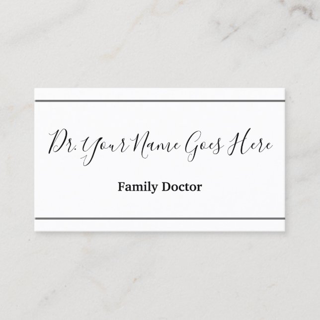 Affärskortet Doktor med minimalistisk och grundläg Visitkort (Framsida)