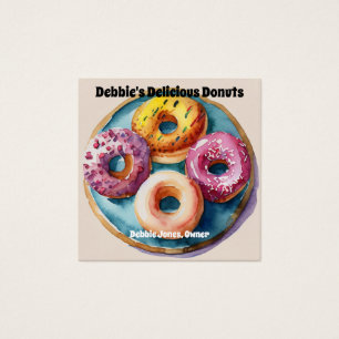 Affärskortet Donuts eller Bakery Fyrkantigt Visitkort