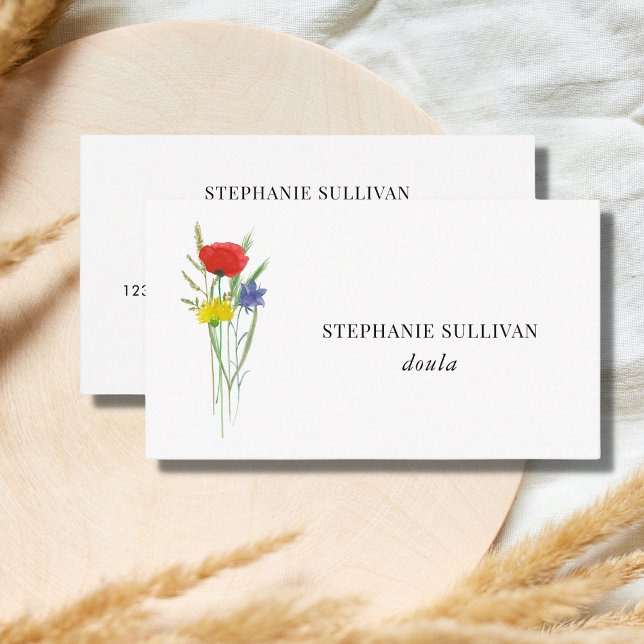 Affärskortet Doula Wildblomme Visitkort (Skapare uppladdad)