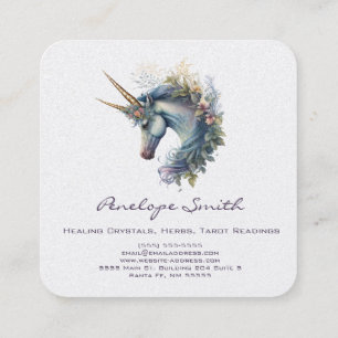 Affärskortet dubbla Horn Unicorn Square Fyrkantigt Visitkort