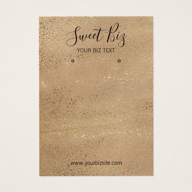 Affärskortet Earring Jewelry Holder Brown Guld Visitkort (Framsidan)