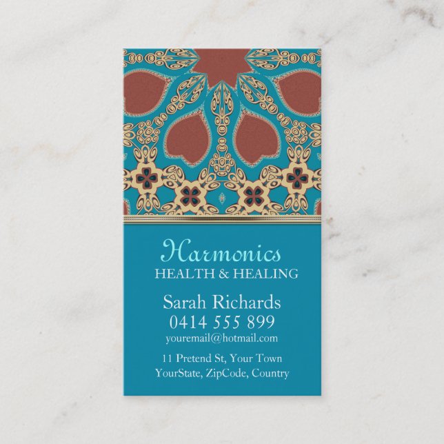 Affärskortet Earth Harmonics New Age Visitkort (Framsida)