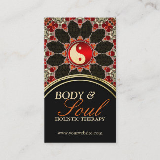 Affärskortet Earthy Flower New Age YinYang Visitkort