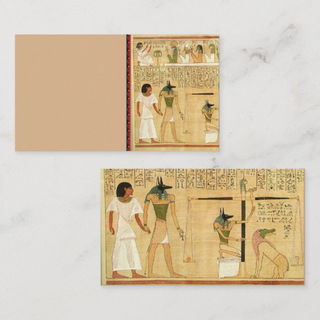 Affärskortet egypten-hieroglyfer visitkort (Fram/baksida)