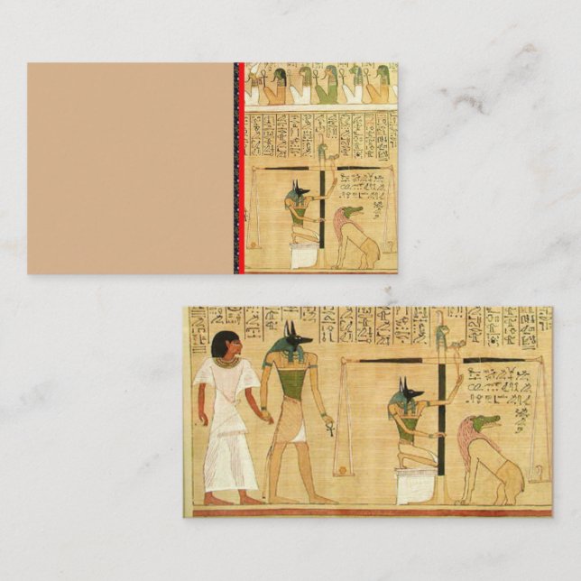 Affärskortet egypten-hieroglyfer visitkort (Fram/baksida)