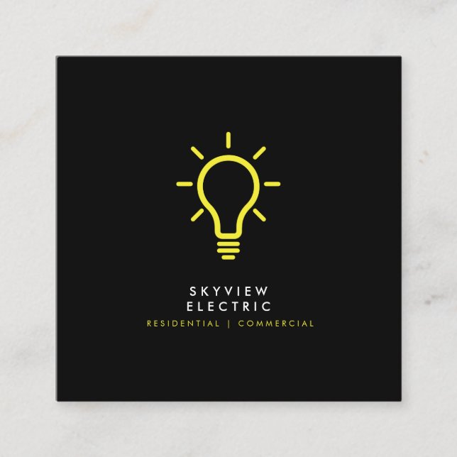 Affärskortet Electrician ConTRAP Services Fyrkantigt Visitkort (Framsida)
