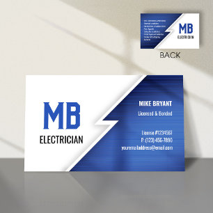 Affärskortet Electrician/Electric Company - BLUE Visitkort
