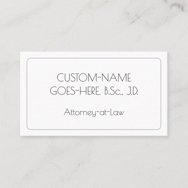 Affärskortet elegant Attorney-at-Law Visitkort (Framsida)