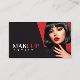 Affärskortet elegant Black och Red Beauty Visitkort
