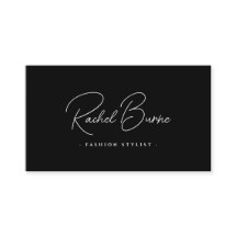 Affärskortet elegant Black & White Modern Script