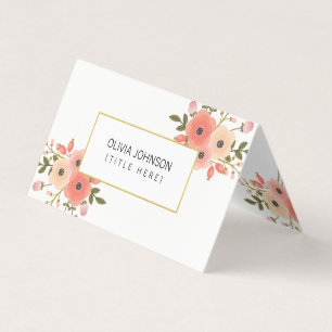 Affärskortet elegant Blommigt med vikt Visitkort