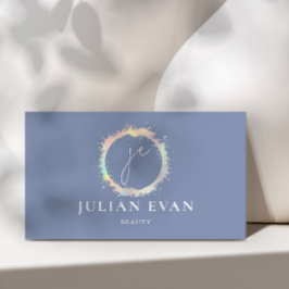 Affärskortet elegant Blue HoloGraph Monogram Visitkort