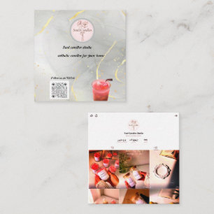 Affärskortet elegant Candle   Soul Candles Studio Fyrkantigt Visitkort