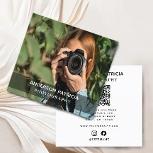 Affärskortet elegant för minimal QR-Fullt, fotofil