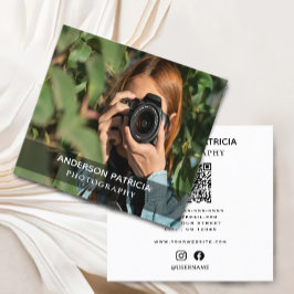 Affärskortet elegant för minimal QR-Fullt, fotofil Fyrkantigt Visitkort