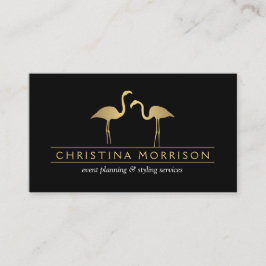 Affärskortet elegant Guld Flamingos Event Planner Visitkort