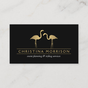 Affärskortet elegant Guld Flamingos Event Planner Visitkort