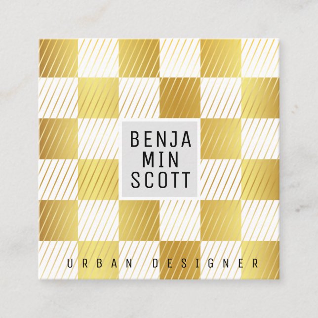 Affärskortet elegant Guld kvadrat Fyrkantigt Visitkort (Framsida)