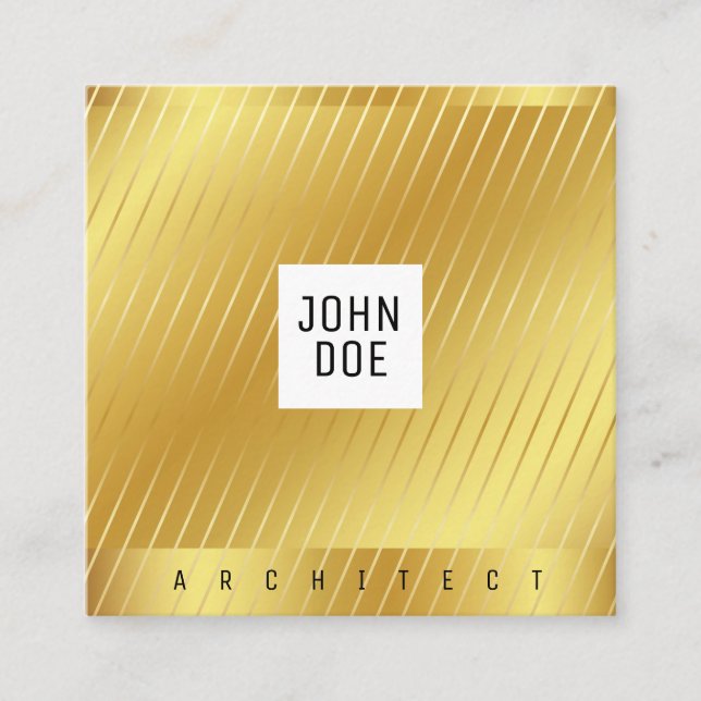 Affärskortet elegant Guld kvadrat Fyrkantigt Visitkort (Framsida)