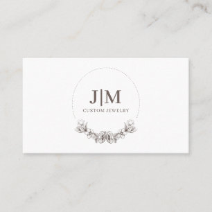 Affärskortet elegant Jewelry Designer Monogram Visitkort