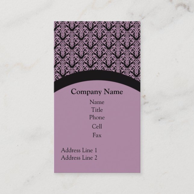 Affärskortet Elegant, Lavender Visitkort (Framsida)