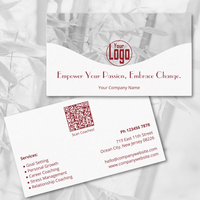 Affärskortet elegant Life Coach Services Company Lojalitetskort (Elegant Life Coach Services Company Business Card)