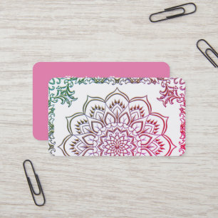 Affärskortet elegant Lotus Mandala Ombre Visitkort