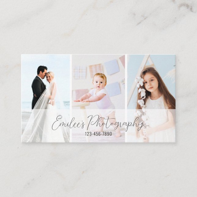 Affärskortet elegant minimalistiskt fotograf visitkort (Framsida)