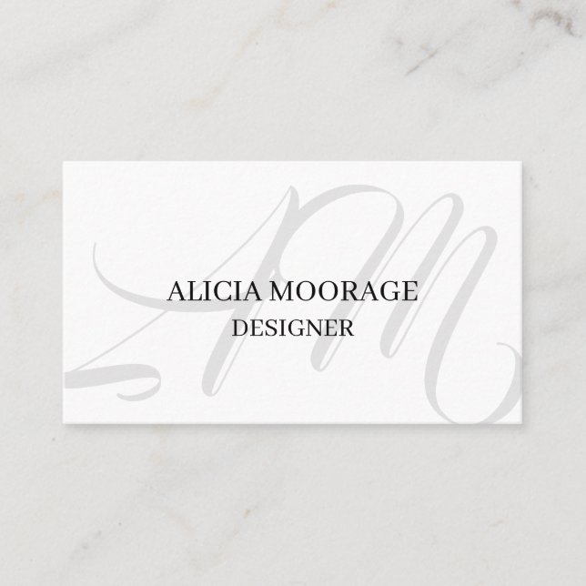 Affärskortet elegant Modern Professionell Monogram Visitkort (Framsida)
