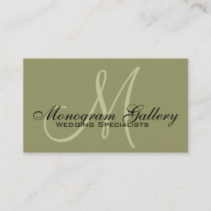 Affärskortet elegant Monogram Anpassade Sage Visitkort