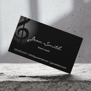 Affärskortet elegant Mörk Clef Vocal Coach Visitkort