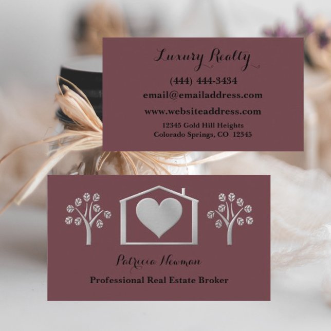 Affärskortet elegant Plum Pro Real Gods Broker Visitkort (Skapare uppladdad)