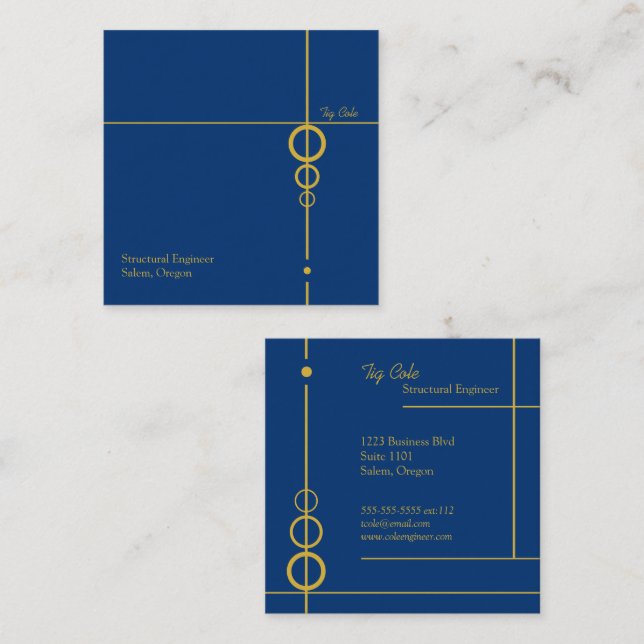 Affärskortet elegant Professionell kvadrat Fyrkantigt Visitkort (Fram/baksida)