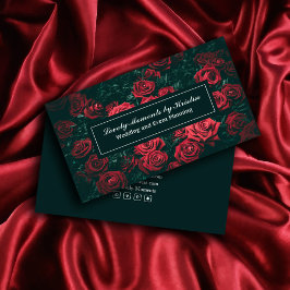 affärskortet elegant Red Blommor Visitkort