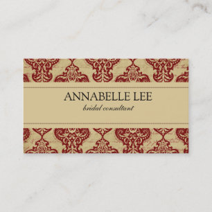 Affärskortet elegant Red Damask Profile Visitkort