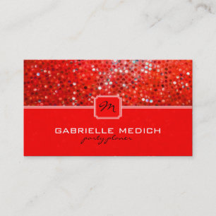 Affärskortet elegant Red Glitter Party Visitkort
