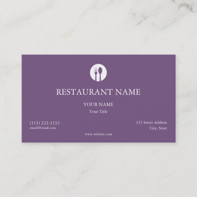 Affärskortet elegant Restaurang Visitkort (Framsida)