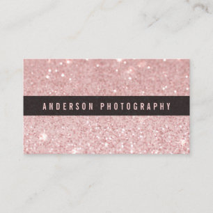 Affärskortet Elegant Snyggt Rosa Glitter Gnistra Visitkort