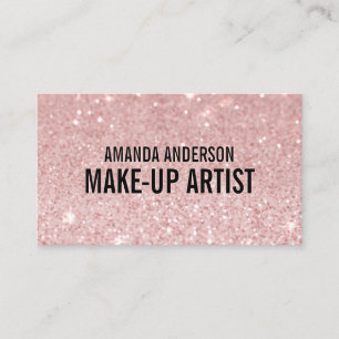 Affärskortet Elegant Snyggt Rosa Glitter Gnistra Visitkort