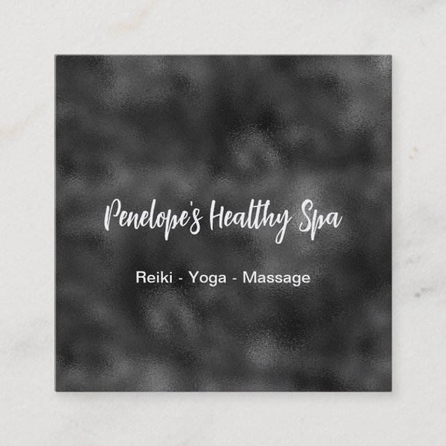 Affärskortet elegant, svart och vit kvadrat fyrkantigt visitkort (Framsida)