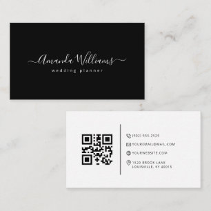 Affärskortet elegant svartvitt QR-kod Visitkort