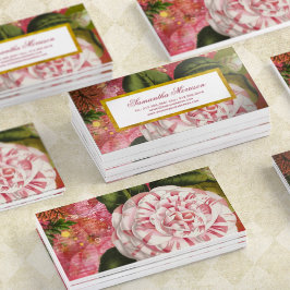 Affärskortet elegant Vintage Camellia Blommigt Chi Visitkort