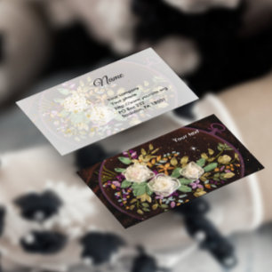 Affärskortet Embroidery Vit ros Visitkort