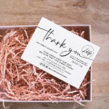 Affärskortet Enkel beställning, Tack