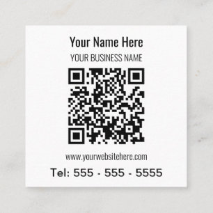 Affärskortet Enkel modern QR-kodruta Fyrkantigt Visitkort