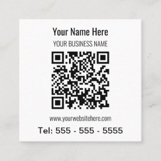 Affärskortet Enkel modern QR-kodruta Fyrkantigt Visitkort