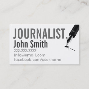 Affärskortet Enkel typografisk journalist Visitkort